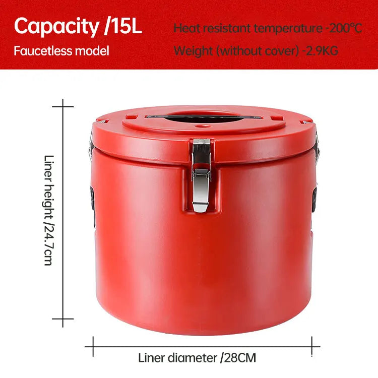 Boîte à lunch isolée pour aliments, restaurant en libre-service, grande capacité, récipient de stockage des aliments, ensemble E27, 4-7-15-30-60L, 5 pièces