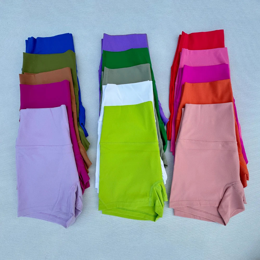Femmes Fitness Sport court taille haute Yoga court Legging Squatting preuve entraînement complet Jog athlète couleur unie court