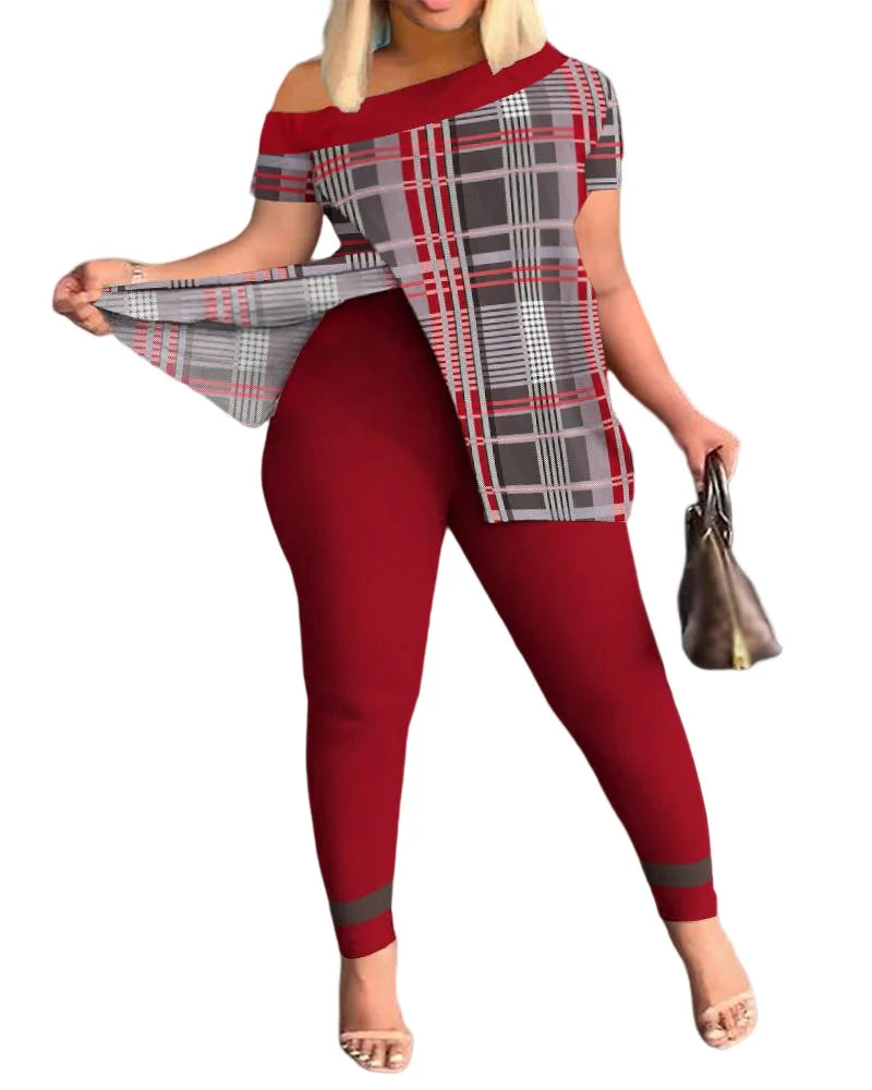 Ensemble 2 pièces imprimé pour femme, nouvelle collection printemps et été