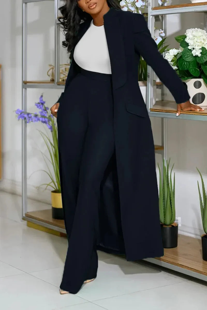 Ensemble femme manches longues x-long Blazer manteau + pantalon Long costume 2025 printemps Streetwear deux 2 pièces ensemble afrique OL tenues de travail
