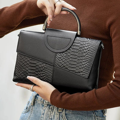 Sac à bandoulière en cuir synthétique PU pour femmes, sac à main et bourse à rabat à motif d'alligator pour dîner de mariage décontracté
