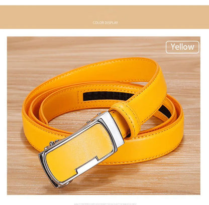Ceinture de mode coréenne pour femmes, fine, étroite, art, couverture de taille, blanc, orange, bleu, vert, jaune, rouge, designer, ceinture automatique, nouveau