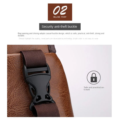 Nouveau sac de poitrine USB pour hommes portable grande capacité charge sac à bandoulière décontracté sports de plein air sac de poitrine en polyuréthane