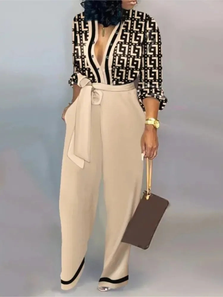 Femmes mode lettre imprimer à manches longues combinaison printemps bouton une pièce salopette Streetwear automne élégant bureau dame combishort