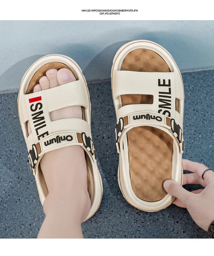 2025 nouveaux pantoufles de Massage pour hommes sandales d'extérieur intérieures plage confortables diapositives souples chaussures décontractées pour hommes femmes pantoufles de maison