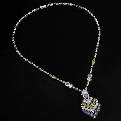 Ensemble de bijoux de mariage avec pendentif exquis, dubaï, pour fête de mariage, ensemble d'accessoires de 4 pièces, nouvelle collection 2024