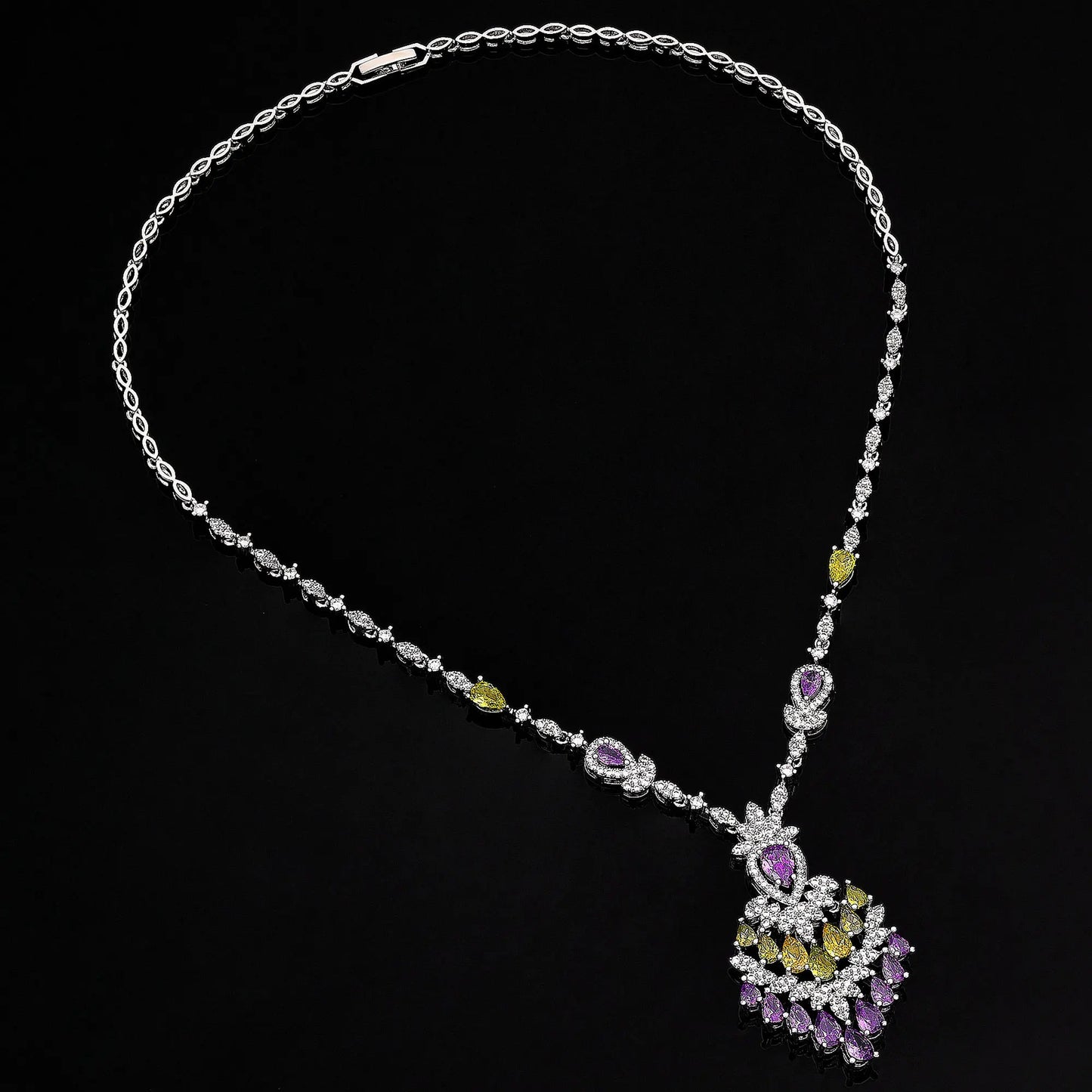 Ensemble de bijoux de mariage avec pendentif exquis, dubaï, pour fête de mariage, ensemble d'accessoires de 4 pièces, nouvelle collection 2024