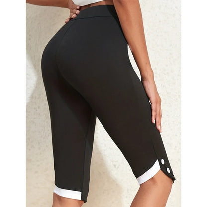 Leggings Capri taille haute pour femmes, grande taille 1XL-5XL, taille élastique