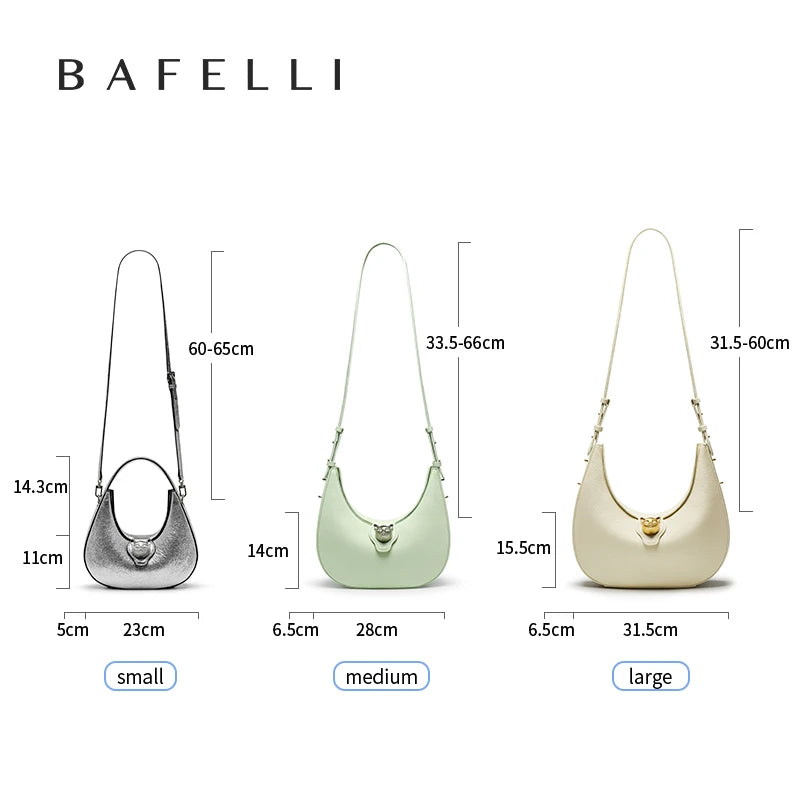 BAFELLI 2025 nouveau sac à main pour femmes série chat en cuir véritable marque de luxe mode rétro STYLE épaule HOBOS sacs à rabat femme