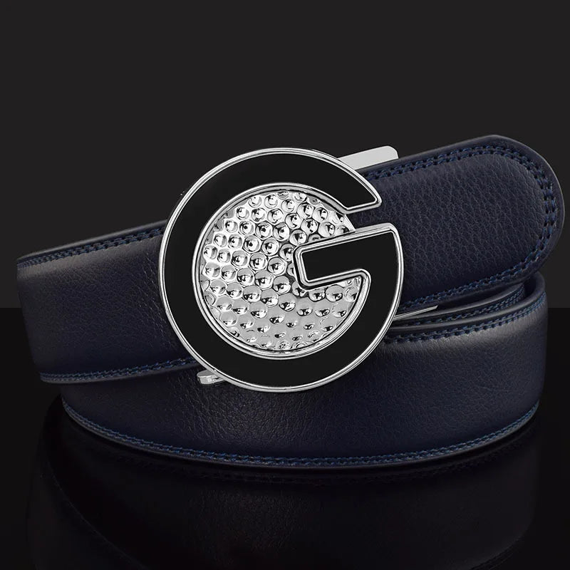 Ceinture de Golf blanche pour hommes, Texture cuir, coiffeur, boucle automatique, Simple, haute qualité, décontractée, pantalon pour jeunes