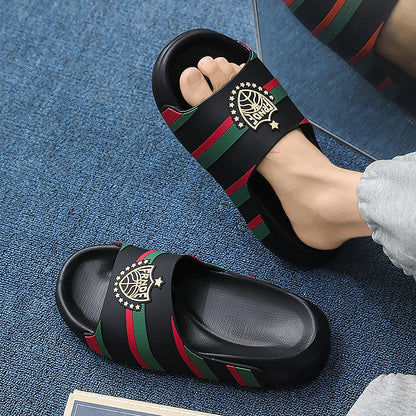 YRZL pantoufles pour hommes léger antidérapant EVA diapositives grande taille chaussures de plage d'été confortable mode sandales à semelle épaisse pour hommes