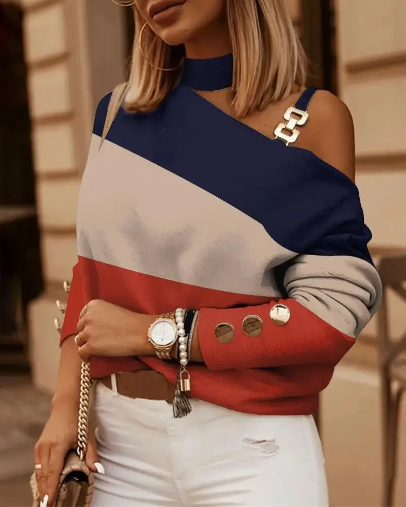 Femmes Sexy lâche Blusas t-shirts t-shirt De Los Hombros Blouses ou hauts pour Femme Chemisier Femme blusones para mujer