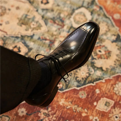 Chaussures Oxfords rétro en cuir véritable pour hommes, chaussures de luxe faites à la main, style britannique, mode confortable, noir, fête de mariage, qualité