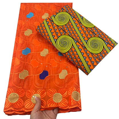 Tissu africain en dentelle de Voile suisse, 2.5 + 3 yards, véritable cire pour coudre une robe de soirée, nouvel arrivage