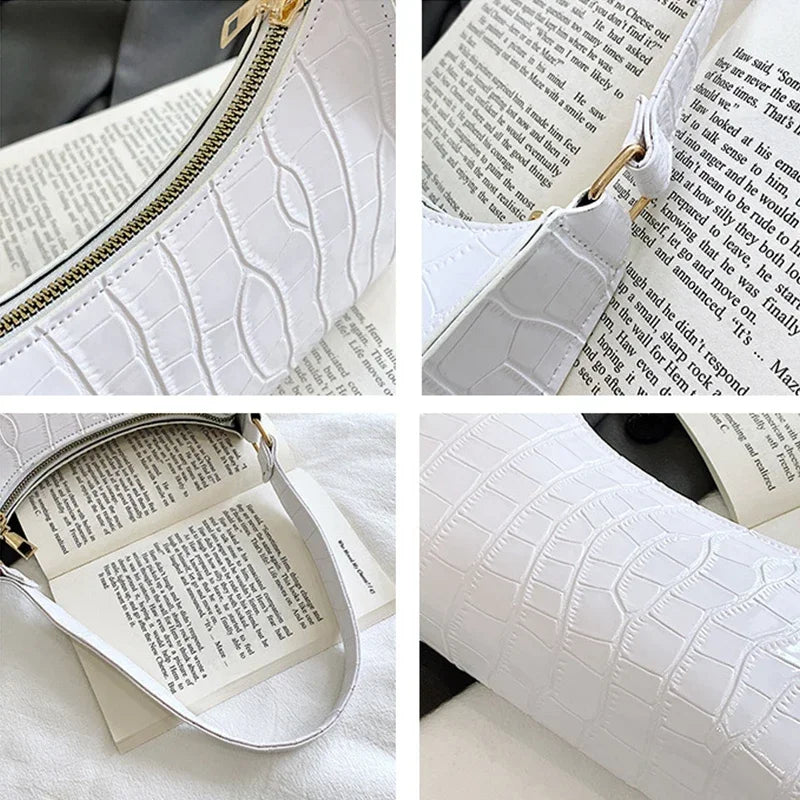 Sacs à main et bourse rétro motif Alligator pour femmes, petits sacs à bandoulière sous les aisselles, pochette fourre-tout en cuir PU de bonne qualité pour dames