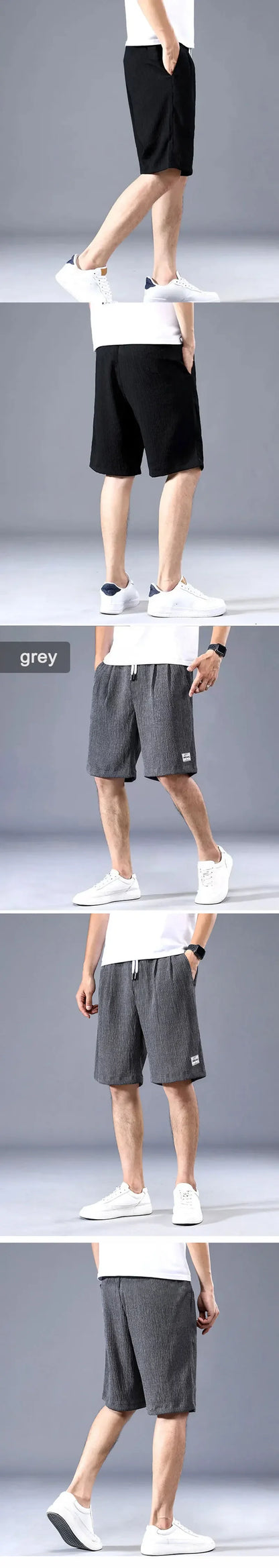 Lce – short de sport en soie pour hommes, pantalon court, ample, jambe droite, Cool, respirant, nouvelle tendance, décontracté, XL-XXXL