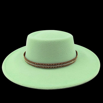 Chapeau fedora rose 8cm, haut convexe concave, chapeau de jazz pour femmes et hommes, chapeau fedora classique à dessus plat