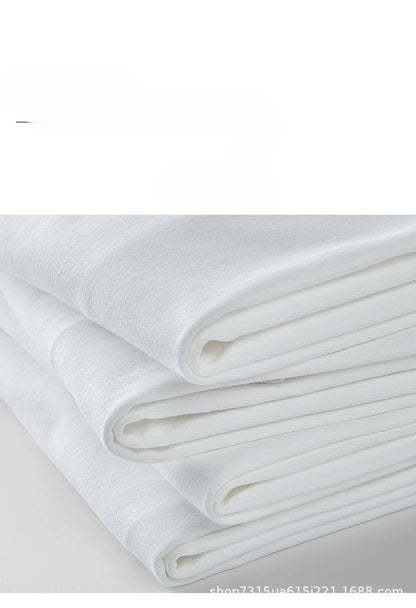 T-shirt à manches courtes en coton épais, Beige, 300g, col rond, ample et Base, pour hommes et femmes, été