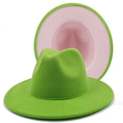 Chapeau Fedora à larges bords pour hommes et femmes, chapeau en feutre ander, chapeau d'église, laine douce, grande taille, DN, britannique, 60cm