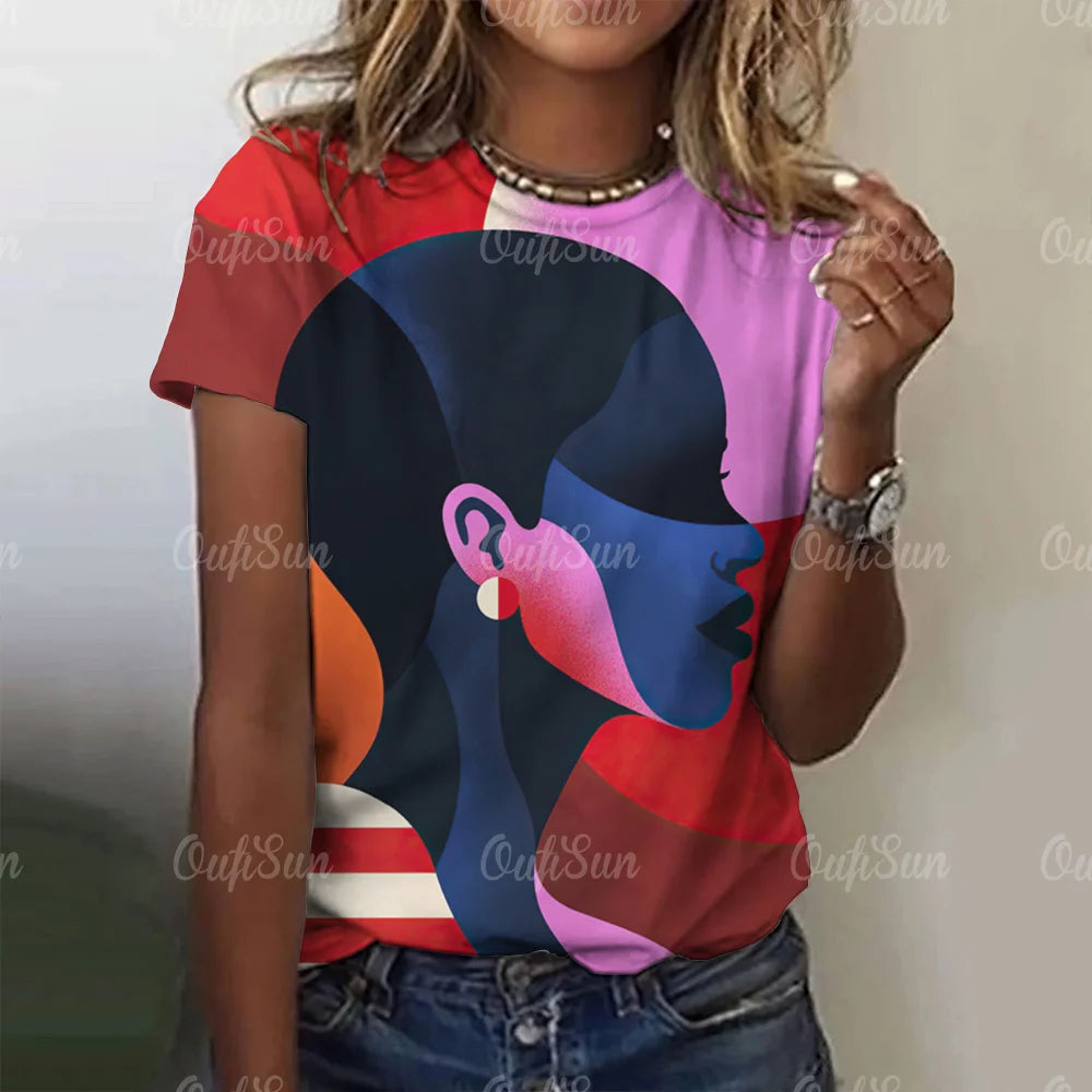 T-shirt manches courtes col rond femme, vintage, décontracté, impression drôle, été, élégant, respirant, Y2k