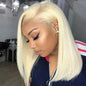 613 Blonde Bob perruques cheveux humains court droit 13X4 HD dentelle avant perruques coloré brésilien 100% cheveux humains 16 pouces cosplay 200% perruque brésilienne	cheveux humain naturel perruque courte