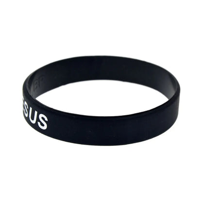 1 PC jésus croix juste et amour Bracelet en Silicone Style de mode femmes hommes Bracelet en caoutchouc bracelets chrétiens