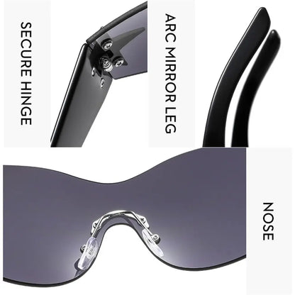Lunettes de soleil Punk Y2K pour femmes et hommes, tendance, enveloppantes, nuances, décoration étoile, UV400, 2025