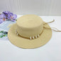 Chapeau plat d'été pour femmes, nouveau style, chapeau de soleil, de plage, de mariage, de thé, élégant, avec coiffure en perles, 모자
