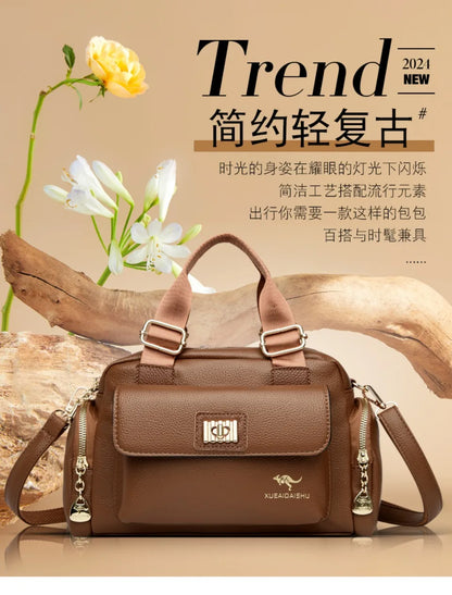 Sac à bandoulière en cuir PU de haute qualité pour femmes, fourre-tout, sacoche multi-poches pour les déplacements quotidiens