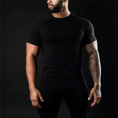 BS -T-shirt en coton été hommes athloisir entraînement à manches courtes Muscle Fitness T-shirt de haute qualité hommes T-shirt Gym Sport chemise hauts