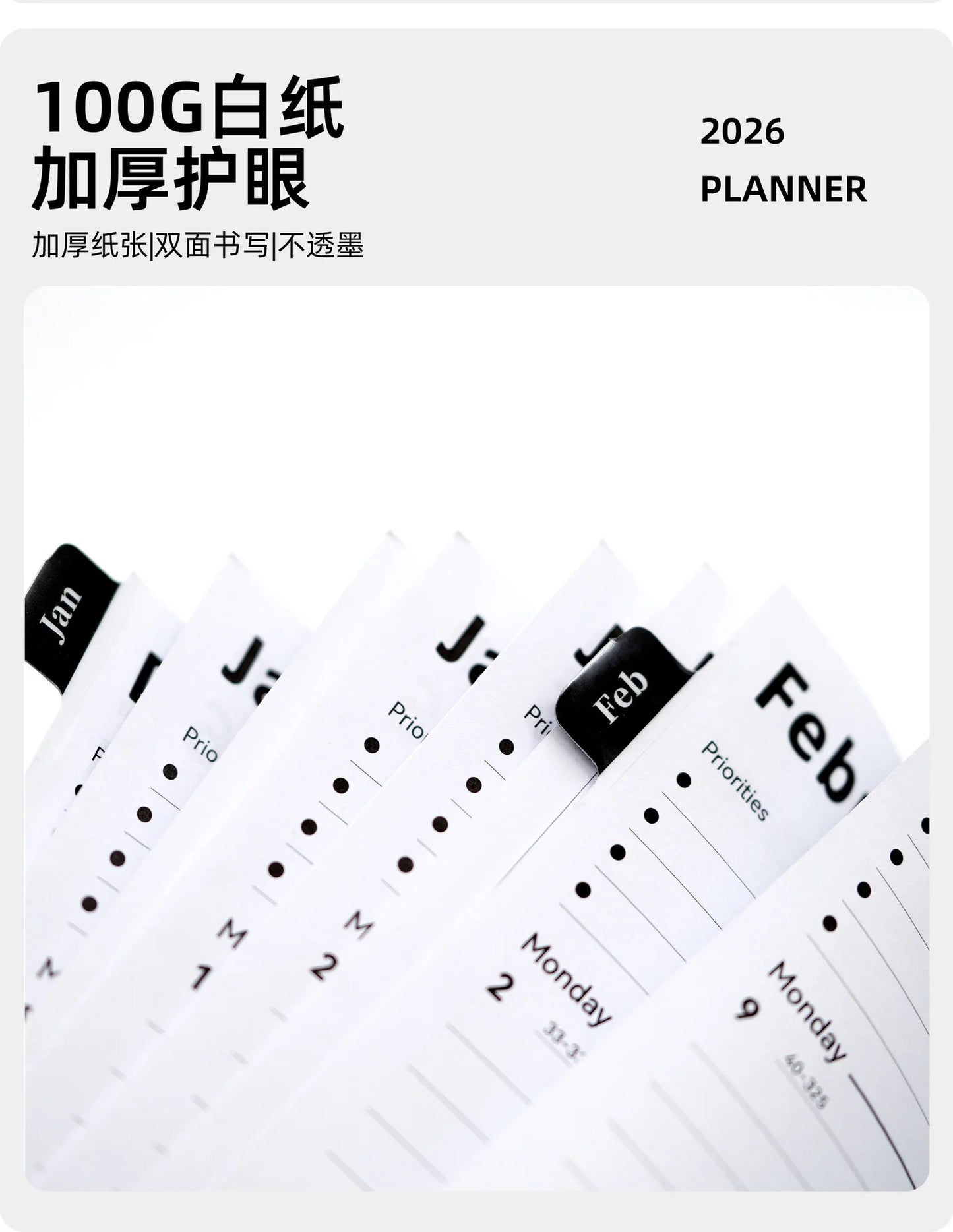 Plan de la semaine du bracelet A5 2026, calendrier, bobine, planificateur, journal intime, personnalisation du carnet