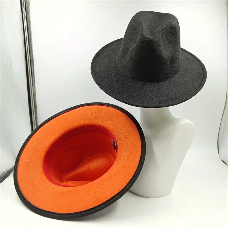 Chapeau Fedora à larges bords pour hommes et femmes, chapeau en feutre ander, chapeau d'église, laine douce, grande taille, DN, britannique, 60cm