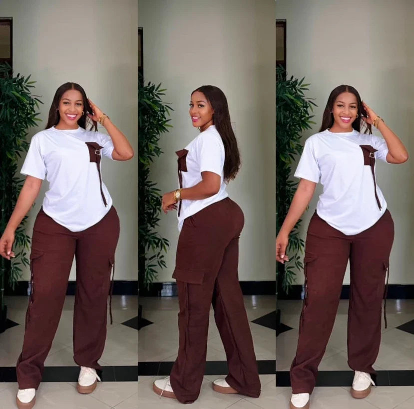 Ensemble Dashiki Africain pour Femme, Haut et Pantalon Assortis, Vêtements d'Été et d'Automne, Nouvelle Collection, 2 Pièces