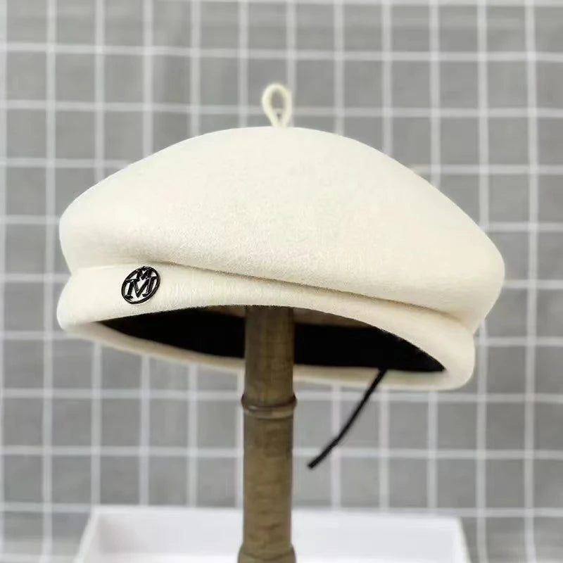 Classique dames béret chapeau fantaisie laine feutre chapeau plus chaud hiver chapeau casquette blanc noir femmes Fedora chapeau fascinateur pilulier chapeau formel