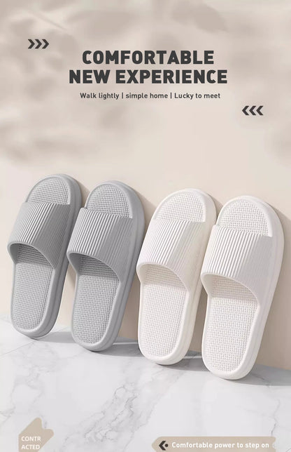 Jolies pantoufles d'été de couleur unie pour femmes et hommes, diapositives de salle de bain EVA antidérapantes, sandales légères concises, chaussures de couple