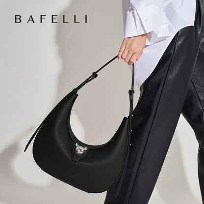BAFELLI 2025 nouveau sac à main pour femmes série chat en cuir véritable marque de luxe mode rétro STYLE épaule HOBOS sacs à rabat femme