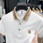 Polo d'été à manches courtes pour hommes, mode golf, design haut de gamme, broderie en soie glacée exquise, T-shirt respirant, 2025