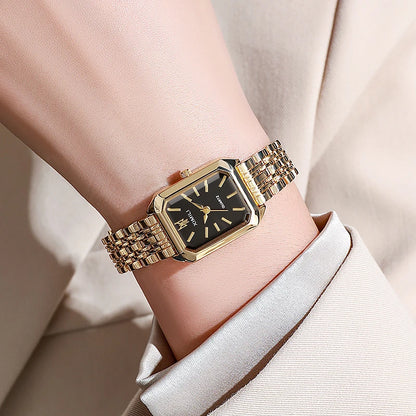 Montre-bracelet à quartz en acier inoxydable pour femme, montres carrées simples, cadeau de luxe, mode étudiante, marque chaude, 2025