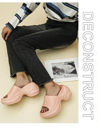 STleargSHEN-Pantoufles d'été à l'offre elles optiques pour femmes, tongs hautes de 9cm, talons compensés, chaussures de plage, pantoufles à plateforme épaisse