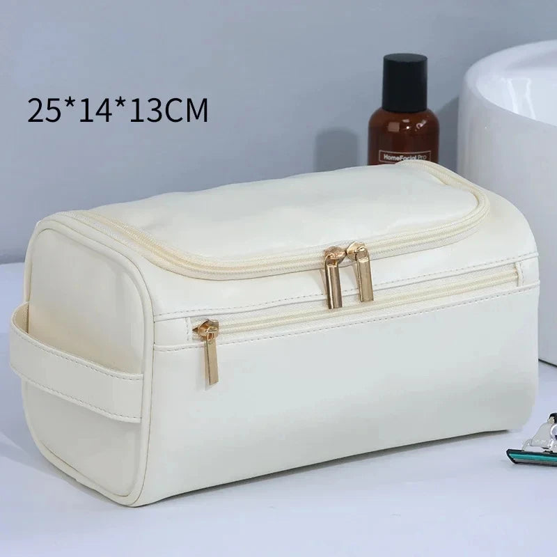 Trousse de toilette en cuir pour hommes et femmes, Kit Dopp, trousse de toilette suspendue pour hommes, trousse de toilette de voyage pour voyager, grand sac à cosmétiques pour T