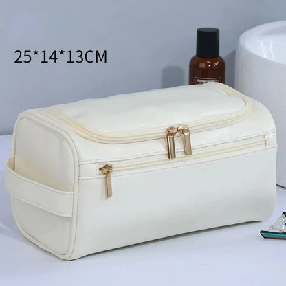 Trousse de toilette en cuir pour hommes et femmes, Kit Dopp, trousse de toilette suspendue pour hommes, trousse de toilette de voyage pour voyager, grand sac à cosmétiques pour T