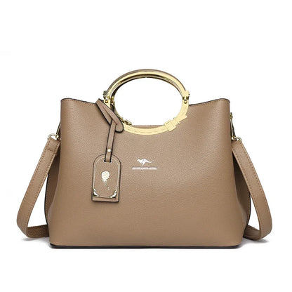 Sac à Main de Luxe en Cuir Souple pour Femme, Fourre-Tout de Grande Capacité à 3 Couches, de Styliste, de Bonne Qualité