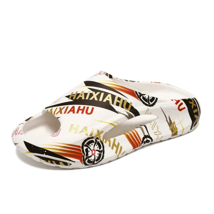 Plate-forme chaussures pour hommes nouveaux tongs d'été 2025 sandales respirant antidérapant amoureux hommes et femmes tout correspondant imprimé pantoufles hommes