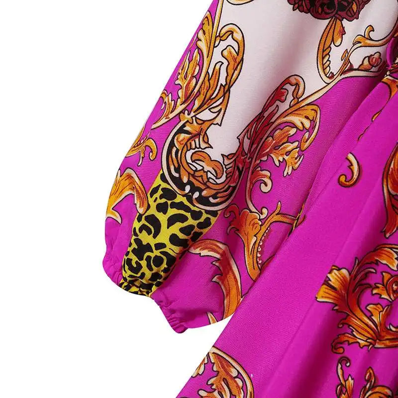 VONDA-Robe maxi bohème pour femmes, robe de soirée imprimée, robe d'été sexy à manches longues lanterne, robe vintage ceinturée, robe éducative, 2023