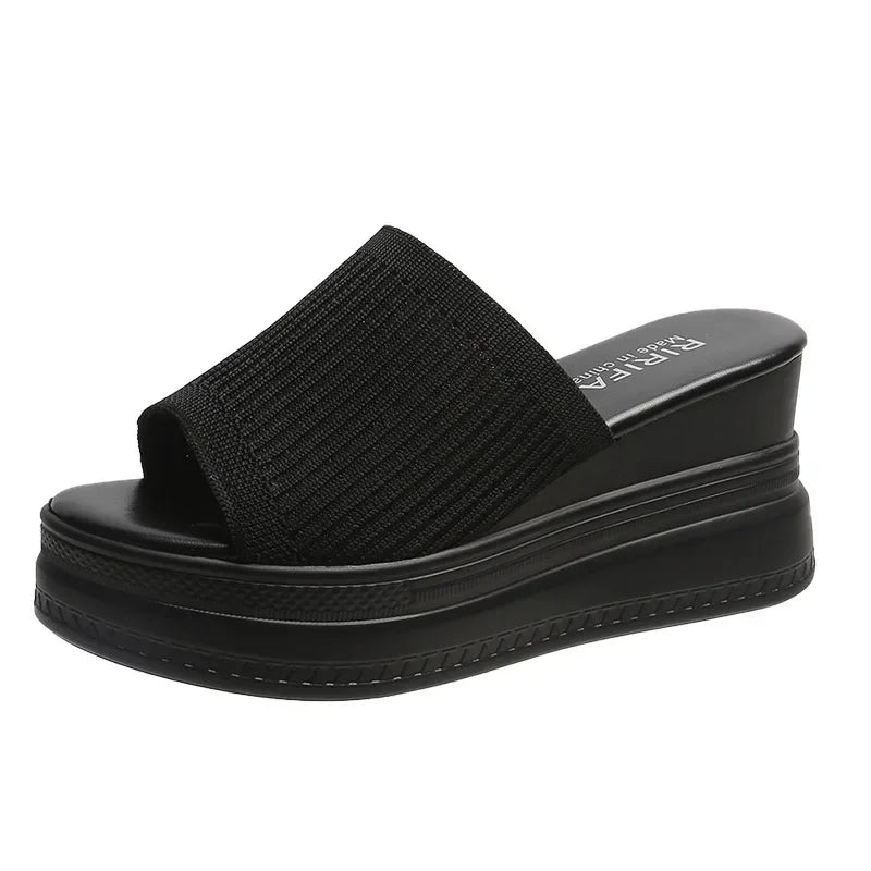 Talon optique compensé pour femmes, pantoufles d'été, sexy, carré, robe Parker, chaussures de soirée, talons hauts, ogo, escarpins décontractés, nouveau