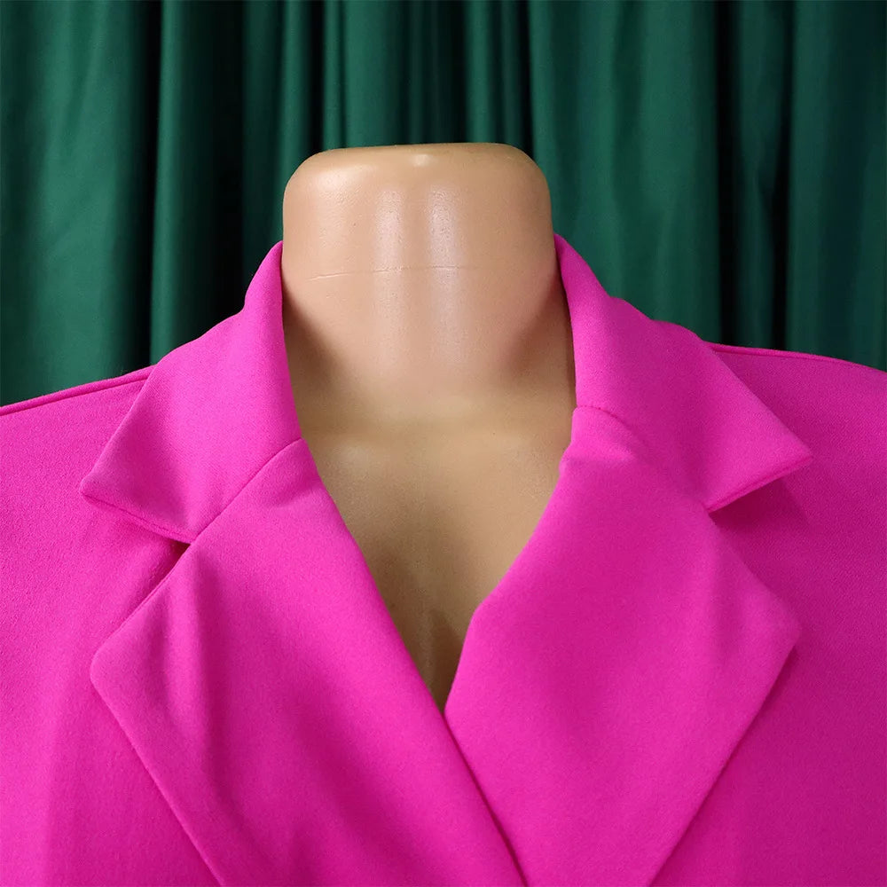 Robe plissée pour femmes, grande taille, col plissé, style blazer, bureau, vintage, sexy, ceinture, fête, serrée, courbée, courte
