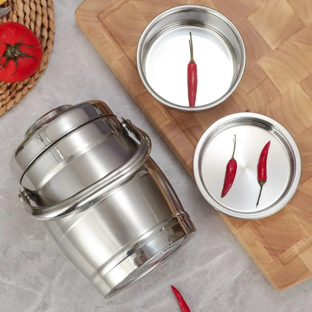 Boîte à lunch thermique étanche de grande capacité, thermos alimentaire en acier inoxydable, poignée pliable, pot isolé durable, travailleurs