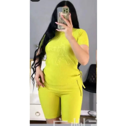 Personnalisé 2025 nouvelles femmes rayure imprimé 2 pièces ensembles survêtement femmes décontracté grande taille bureau montre de sport et pantalon à jambes larges ensemble