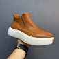 Bottes courtes montantes en cuir véritable pour hommes, chaussures décontractées, semelle optique rétro, printemps et automne, nouveau, 2025