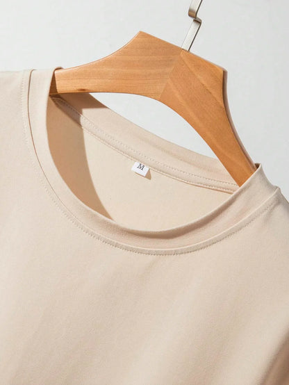 Offre spéciale couleur unie haute qualité impression T-Shirts hommes décontracté rue T-Shirts été surdimensionné vêtements en vrac coton à manches courtes